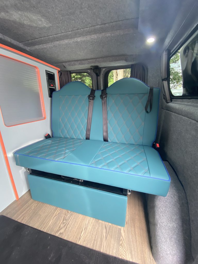 Fabworx R&R Bed in campervan for sale in Ashford Kent, Ford Transit Custom SWB The Dub Hut 2024