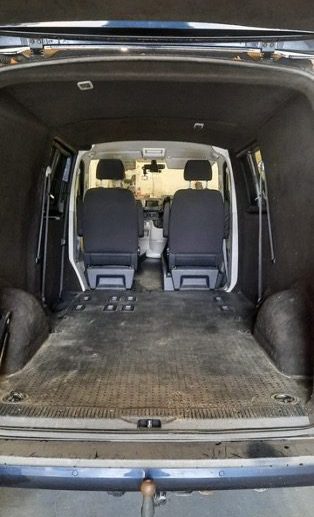 van before gutting at the dub hut kent