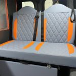 orange and grey upholstered rock-and-roll-beds