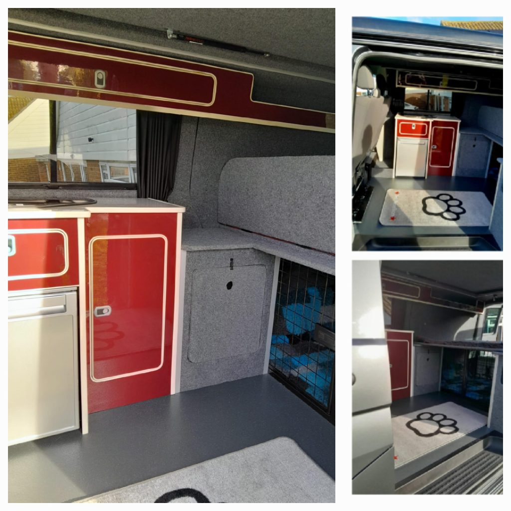 custom built dog crates for campervan